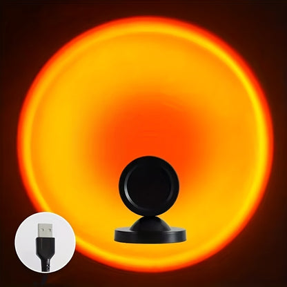 Sunset Light Projector casting a warm golden glow on the wall
