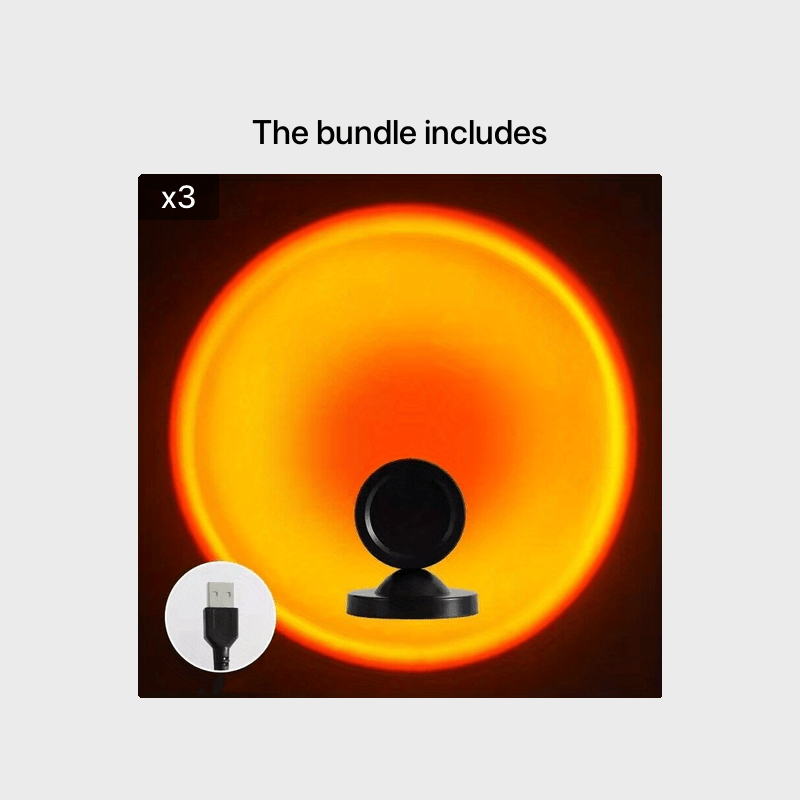 Sunset Light Projector casting warm orange light on wall