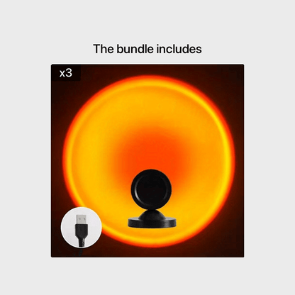 Sunset Light Projector casting warm orange light on wall